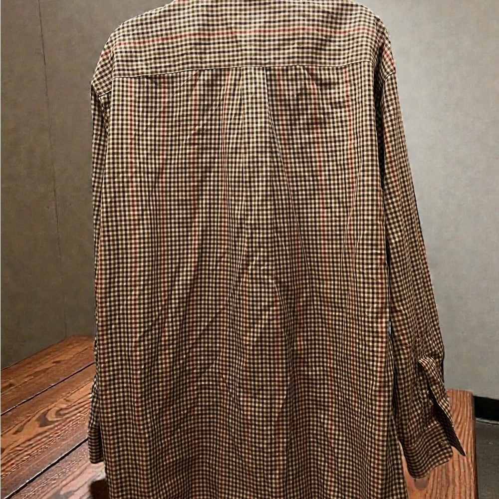 🥂Jos. A. Bank Tan and Black Checkered Shirt🥂 - Picture 4 of 4